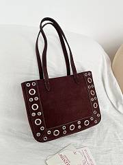Kitlife Valentino Garavani Nellcôte Mini Suede Shopping Bag Dark Brown 21x16x5cm - 4