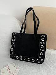Kitlife Valentino Garavani Nellcôte Mini Suede Shopping Bag Black 21x16x5cm - 5