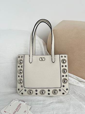 Kitlife Valentino Garavani Nellcôte Mini Shopping Bag White 21x16x5cm