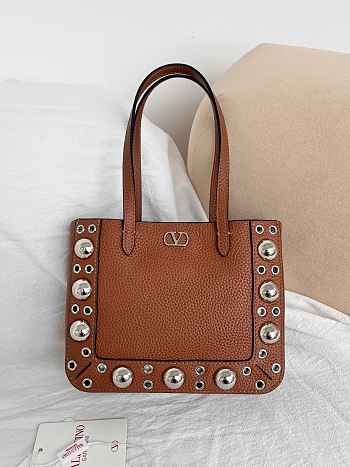 Kitlife Valentino Garavani Nellcôte Mini Shopping Bag Brown 21x16x5cm