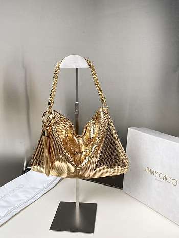 Kitlife Jimmy Choo Callie Clutch Gold 24x20x3.5cm