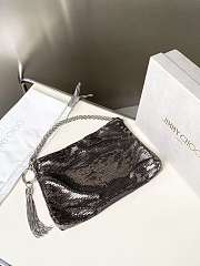Kitlife Jimmy Choo Callie Clutch Silver & Black 24x20x3.5cm - 5