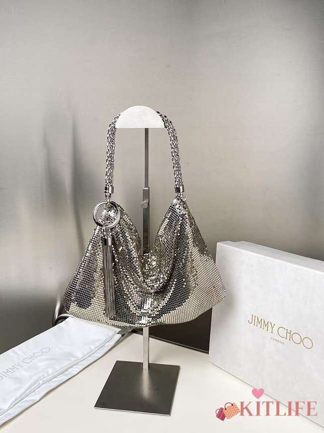 Kitlife Jimmy Choo Callie Clutch Silver & White 24x20x3.5cm - 1