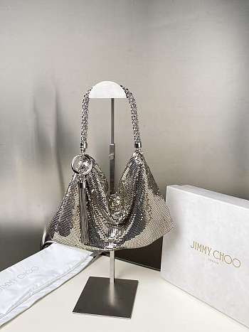 Kitlife Jimmy Choo Callie Clutch Silver & White 24x20x3.5cm