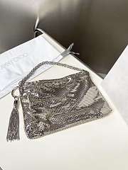 Kitlife Jimmy Choo Callie Clutch Silver & White 24x20x3.5cm - 6