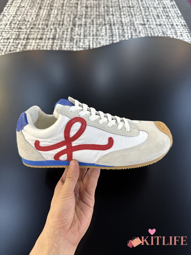 Kitlife Loewe Dexun Sports Shoes Beige, Blue & Red - 1