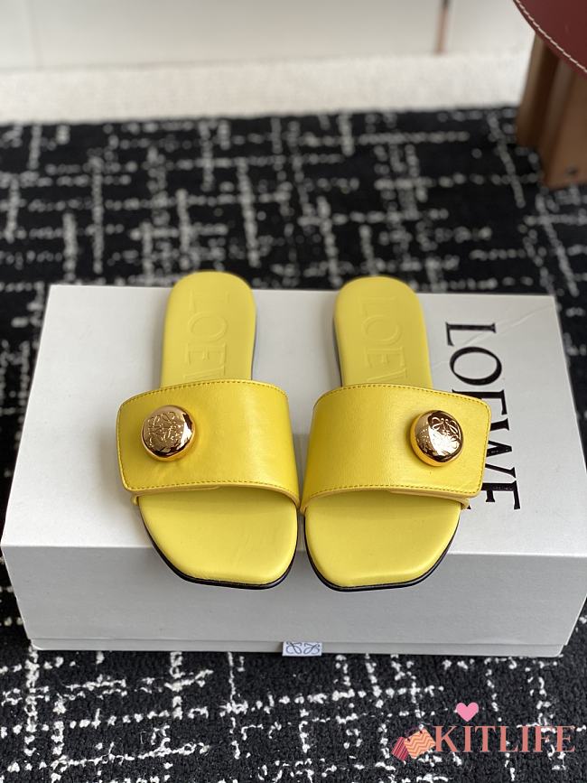 Kitlife Loewe 25SS Flat Slippers Yellow - 1