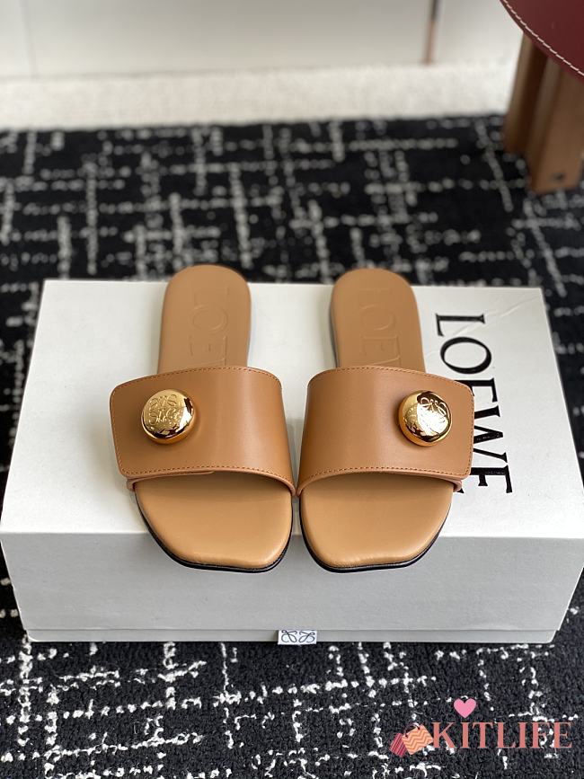 Kitlife Loewe 25SS Flat Slippers Brown - 1