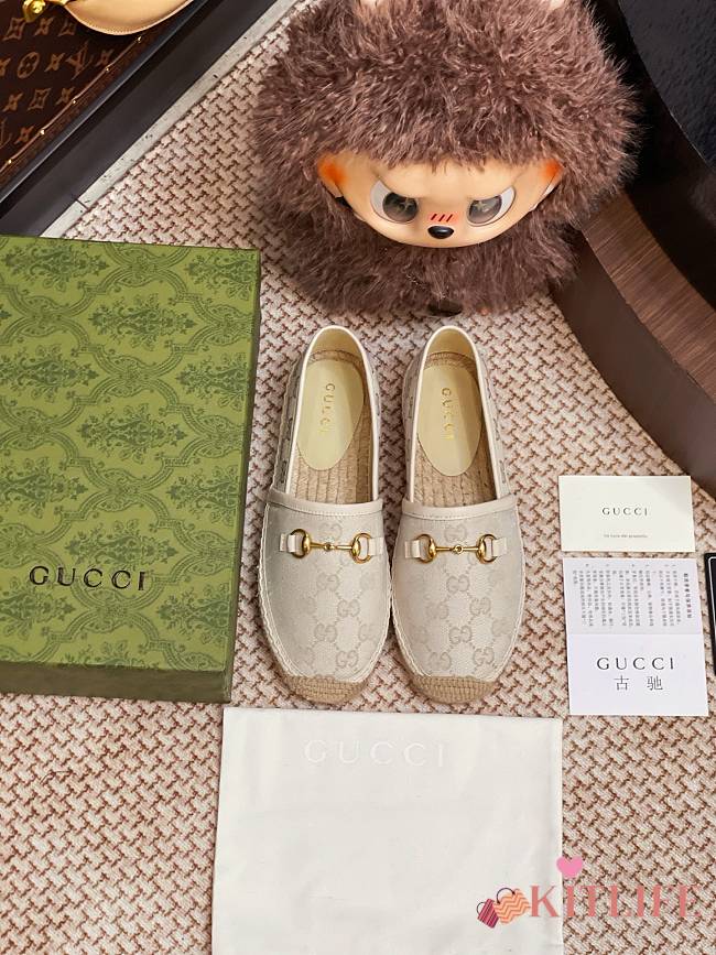 Kitlife Gucci Horsebit Espadrille Espadrille Shoes Cream - 1