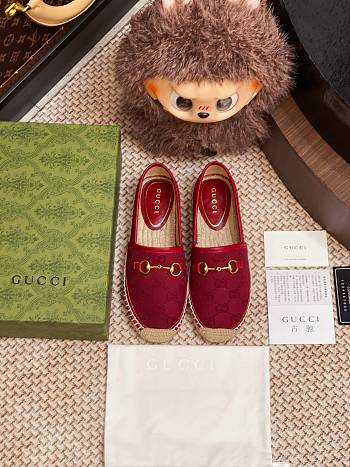 Kitlife Gucci Horsebit Espadrille Espadrille Shoes Red