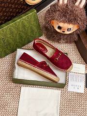 Kitlife Gucci Horsebit Espadrille Espadrille Shoes Red - 6