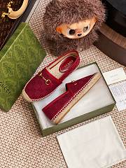 Kitlife Gucci Horsebit Espadrille Espadrille Shoes Red - 3