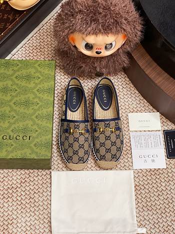 Kitlife Gucci Horsebit Espadrille Espadrille Shoes Beige & Blue