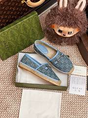 Kitlife Gucci Horsebit Espadrille Espadrille Shoes Blue - 4