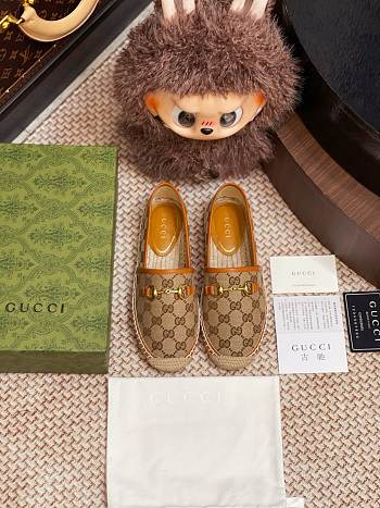 Kitlife Gucci Horsebit Espadrille Espadrille Shoes Beige & Brown
