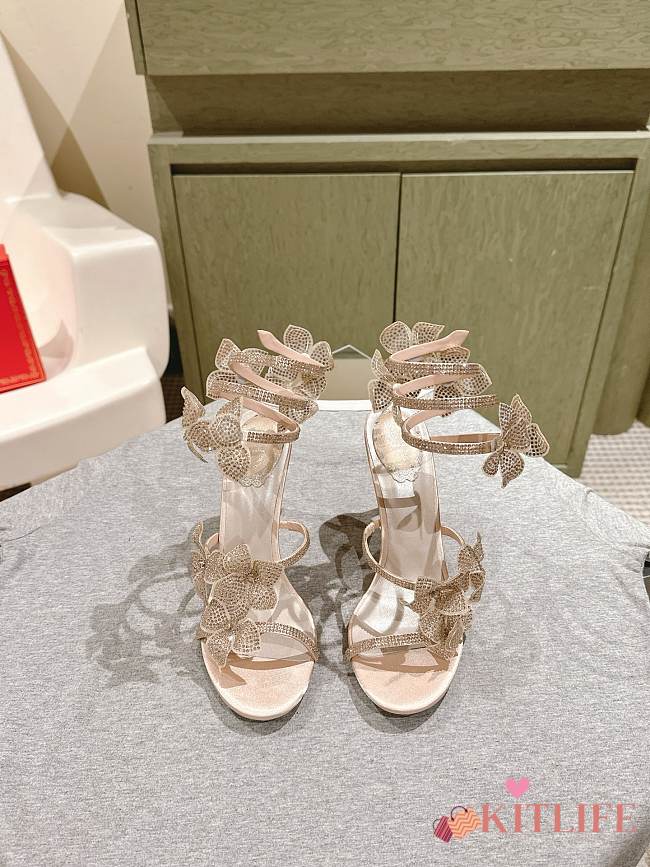 Kitlife Rene Caovilla Floriane Sandals Beige 95mm - 1