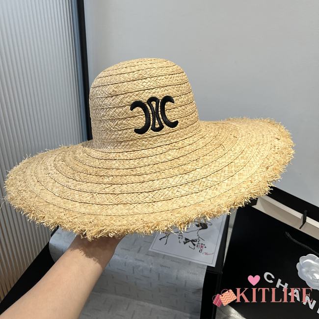 Kitlife Celine Raffia Straw Hat With Raw Edges - 1