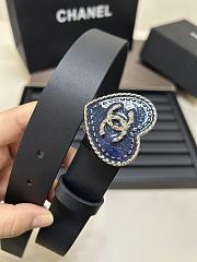 Kitlife Chanel Blue Lambskin Belt Heart Buckle - 4