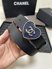 Kitlife Chanel Blue Lambskin Belt Heart Buckle - 3