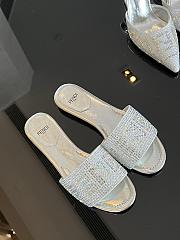 Kitlife Fendi By Marc Jacobs Slides With Silver Rhinestones - 1