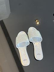 Kitlife Fendi By Marc Jacobs Slides With Silver Rhinestones - 6