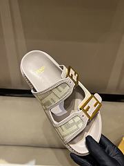 Kitlife Fendi Feel FF Baguette Fabric Sandals Grey  - 2