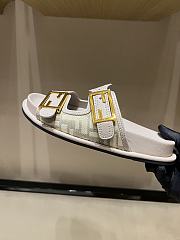 Kitlife Fendi Feel FF Baguette Fabric Sandals Grey  - 3