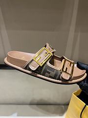 Kitlife Fendi Feel FF Baguette Fabric Sandals Brown - 3