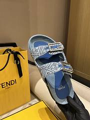 Kitlife Fendi Feel FF Baguette Fabric Sandals Blue Denim - 6