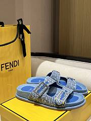Kitlife Fendi Feel FF Baguette Fabric Sandals Blue Denim - 5