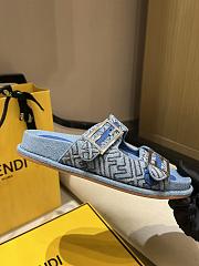 Kitlife Fendi Feel FF Baguette Fabric Sandals Blue Denim - 3