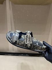 Kitlife Fendi Brown FF Jacquard Crystal-embellished Feel Sandals  - 5