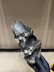 Kitlife Fendi Brown FF Jacquard Crystal-embellished Feel Sandals  - 2