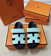 Kitlife Hermes Chypre Sandals Light Blue & Black - 1