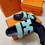 Kitlife Hermes Chypre Sandals Light Blue & Black - 2