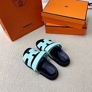 Kitlife Hermes Chypre Sandals Light Blue & Black - 4