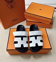 Kitlife Hermes Chypre Sandals White & Black - 1
