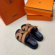 Kitlife Hermes Chypre Sandals Light Brown & Black - 5