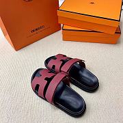 Kitlife Hermes Chypre Sandals Burgundy & Black - 3