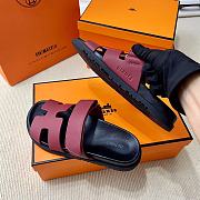 Kitlife Hermes Chypre Sandals Burgundy & Black - 5