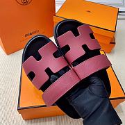 Kitlife Hermes Chypre Sandals Burgundy & Black - 4