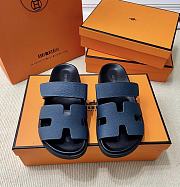 Kitlife Hermes Chypre Sandals Navy Blue & Black - 1