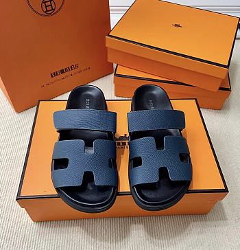 Kitlife Hermes Chypre Sandals Navy Blue & Black