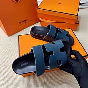 Kitlife Hermes Chypre Sandals Navy Blue & Black - 6