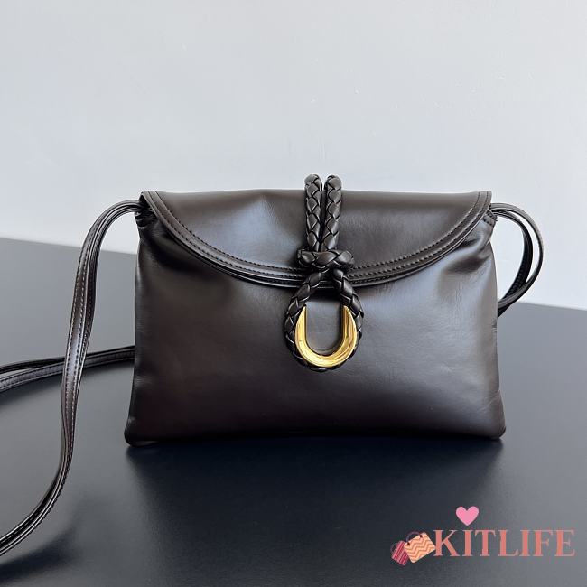 Kitlife Bottega Veneta Small Liberta Bag Dark Brown 806030 27.5x16x6cm - 1