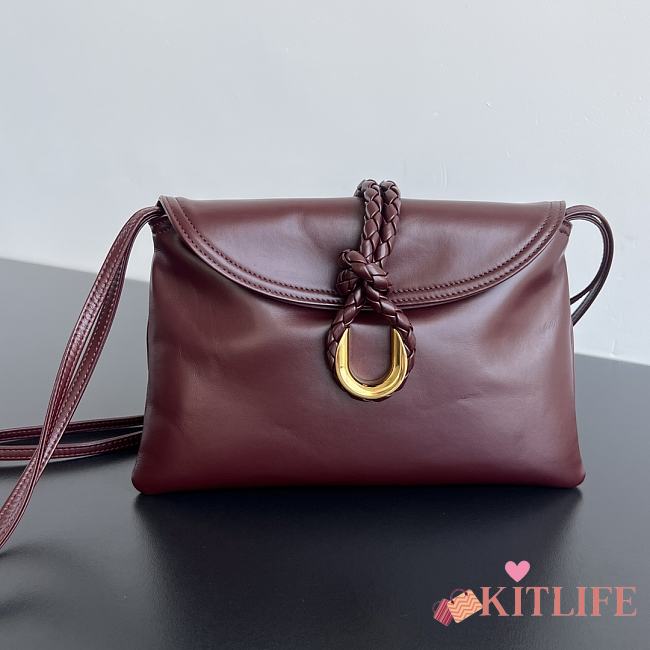 Kitlife Bottega Veneta Small Liberta Bag Burgundy 806030 27.5x16x6cm - 1