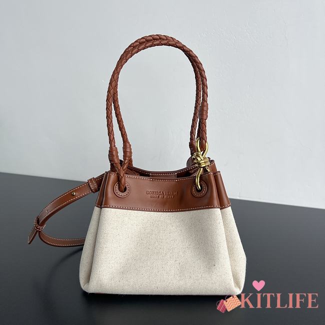 Kitlife Bottega Veneta Parachute Small Bag in Natural 826220 21x17x16cm - 1