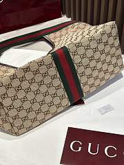 Kitlife Gucci Giglio Large Tote Bag Beige & Brown GG Canvas 853971 60x47x16cm - 3