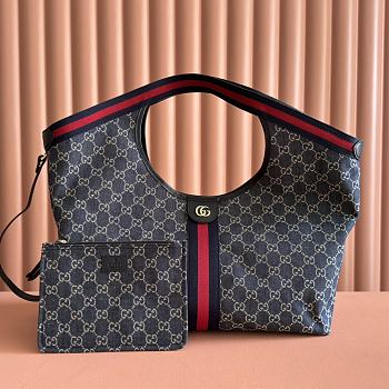 Kitlife Gucci Giglio Large Tote Bag Blue & White GG Canvas 853971 60x47x16cm