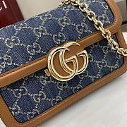 Kitlife Gucci Go Shoulder Bag Brown & Blue Denim GG Canvas 826761 21.5x14x9cm - 3